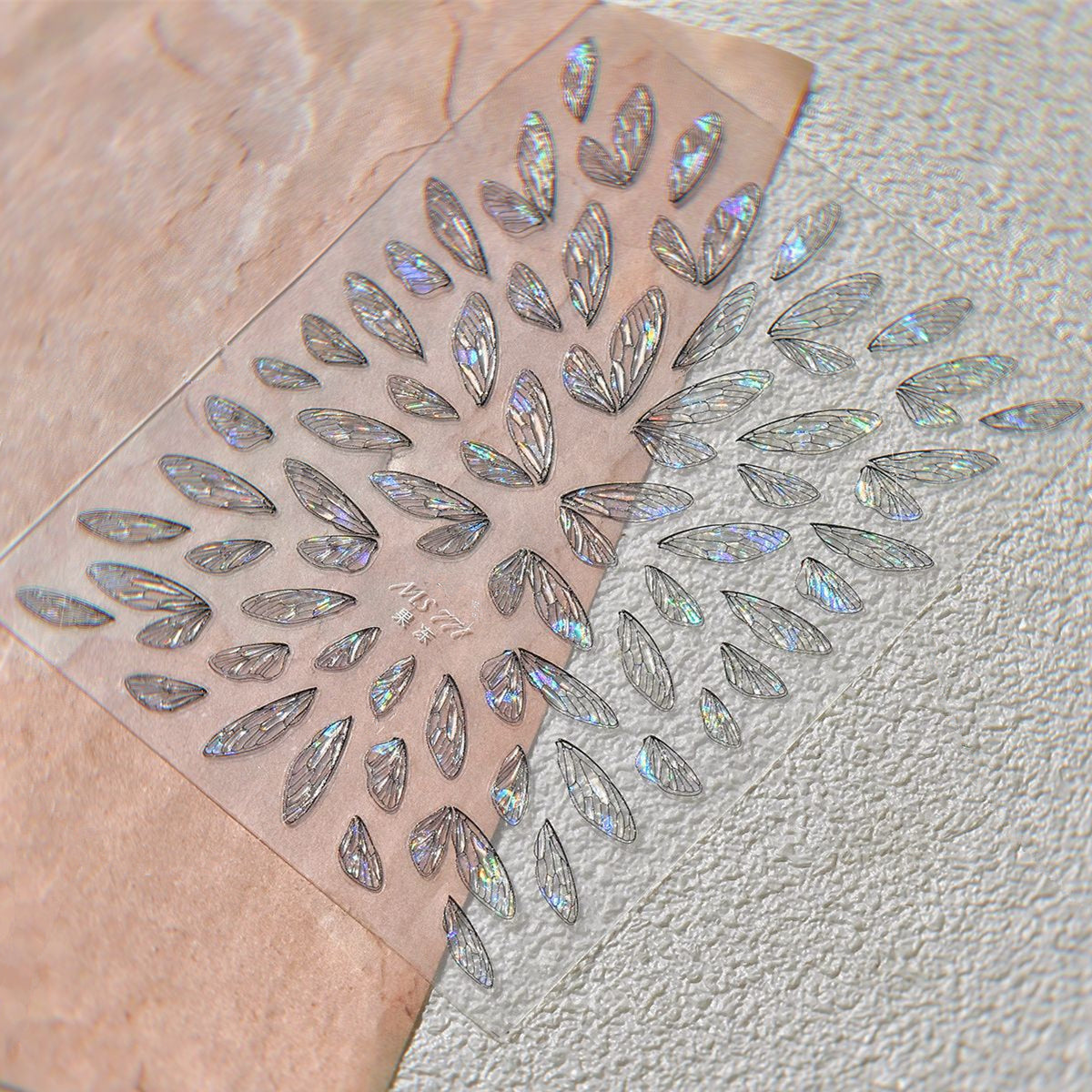 5D Holographic Fairy Wing Nail Stickers – Iridescent Butterfly Style 