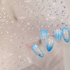 5D Holographic Fish Nail Stickers - Chrome Silver Ocean Sea Life Decals