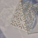 5D Irregular Gemstone & Pearl Nail Art Stickers MS789