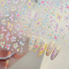 5D Jelly Flower Nail Stickers Gradient Aurora Petal Decals 