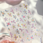 5D Jelly Flower Nail Stickers Gradient Aurora Petal Decals 