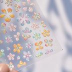 5D Jelly Flower Nail Stickers Gradient Aurora Petal Decals 4436