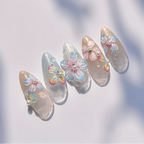 5D Jelly Flower Nail Stickers Gradient Aurora Petal Decals 4436