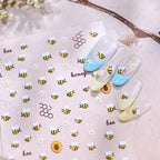 5D Jelly Ladybug & Bee Nail Stickers - Cute Spring Garden Art Decals