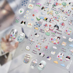 5D Kawaii Cat & Spring Floral Nail Stickers 5653