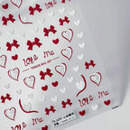 5D Love Nail Art Stickers Adhesive Sliders Love Heart Bow Sticker Decals For Valentine's Day TS2206