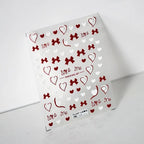 5D Love Nail Art Stickers Adhesive Sliders Love Heart Bow Sticker Decals For Valentine's Day TS2206