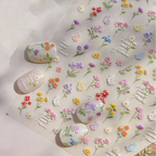 5D Oil Painting Flower Nail Stickers Wildflower Bouquet Decals