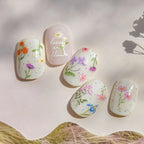 5D Oil Painting Flower Nail Stickers Wildflower Bouquet Decals