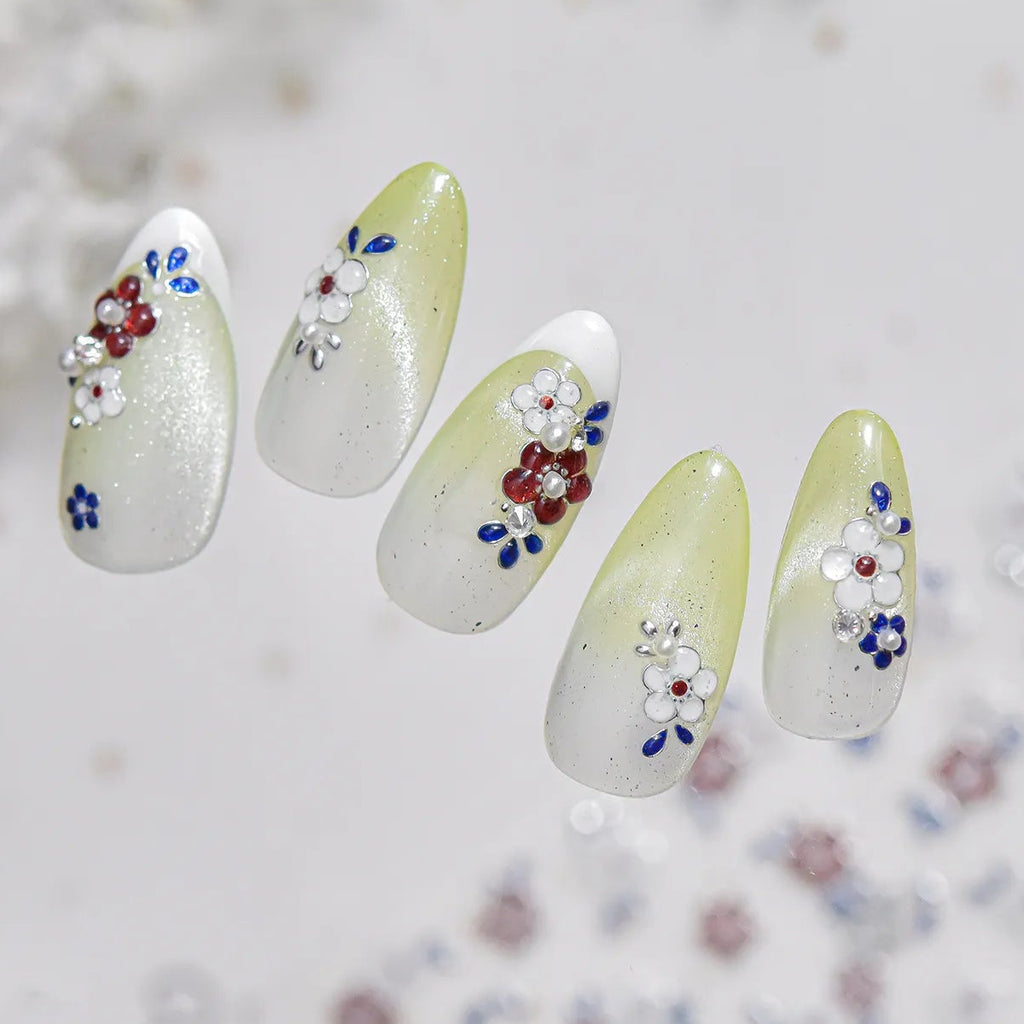 5D Opal Gourd & Flower Nail Stickers 5620