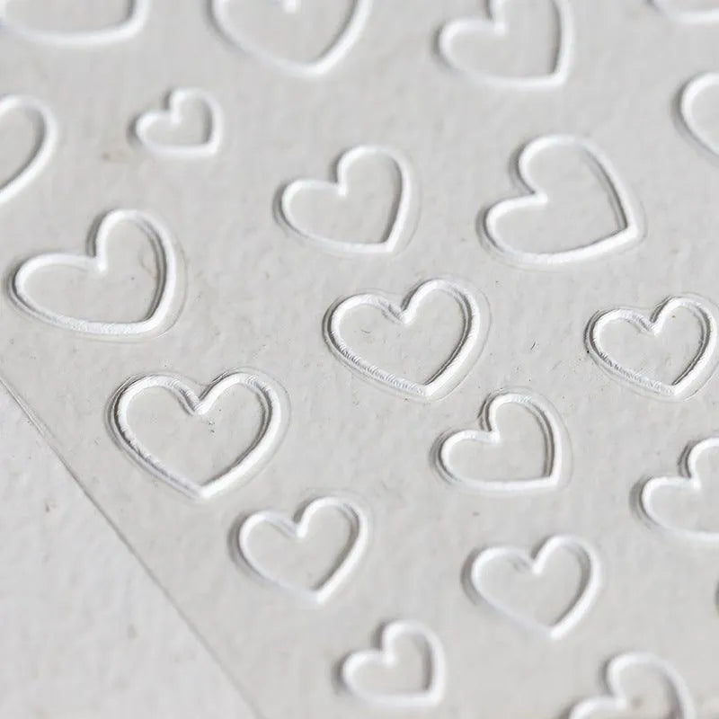 5D Red Love Nail Art Stickers Black White Skeleton Heart Adhesive Sticker Nail Decals For Valentine's Day TS934