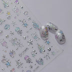 5D Silver Mermaid Ocean & Shell Nail Stickers 
