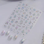 5D Silver Mermaid Ocean & Shell Nail Stickers 