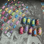 5D Spooky Skeleton Gingerbread Nail Stickers | Cute Goth Halloween Decals