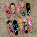 5D Spooky Skeleton Gingerbread Nail Stickers | Cute Goth Halloween Decals