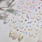 5D Spring Flower Nail Stickers Vintage Floral Decals