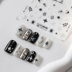 5D Stars Nail Art Stickers Cross Star Adhesive Slider Sticker Decals TS3451