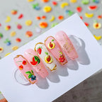 5D Summer Fruits Nail Art Stickers Cherry Blueberry Watermelon Kiwi Adhesive Sticker Decals TS1424