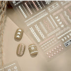 5D Sweater Knit Nail Stickers - Winter Fair Isle & Nordic Nail Art Decals TS4201