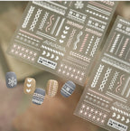 5D Sweater Knit Nail Stickers - Winter Fair Isle & Nordic Nail Art Decals TS4201