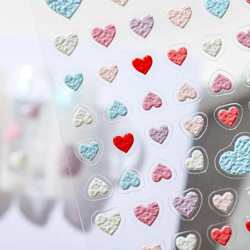 5D Valentine's Day Nail Art Stickers Candy Colors Love Heart Adhesive Sliders Sticker Decals TS1507