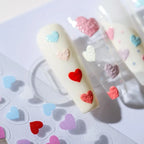 5D Valentine's Day Nail Art Stickers Candy Colors Love Heart Adhesive Sliders Sticker Decals TS1507