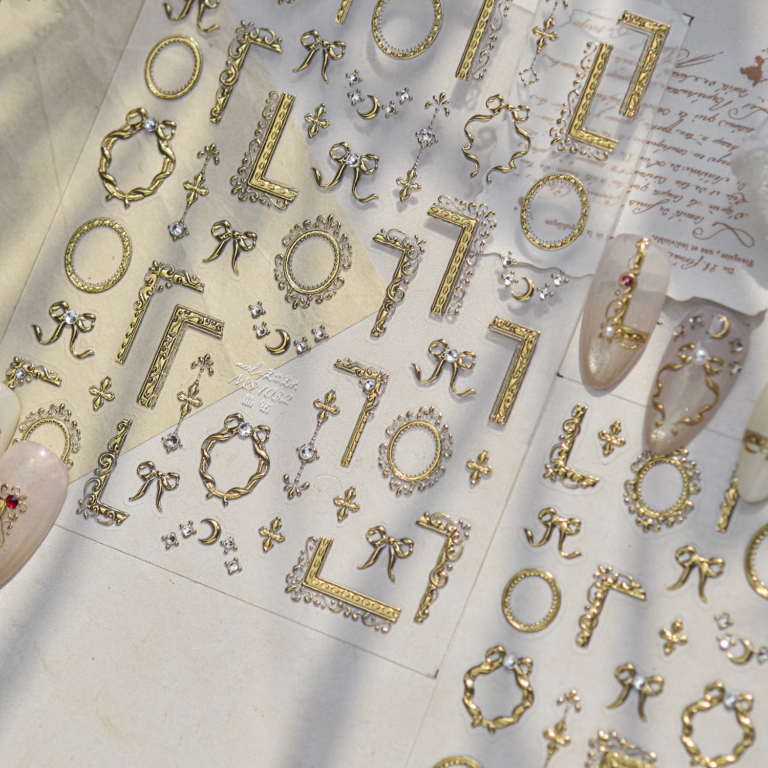 5D Vintage Baroque Ornate Frame Nail Stickers 1032