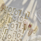 5D Vintage Baroque Ornate Frame Nail Stickers 1032