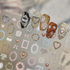 5D Vintage Baroque Ornate Frame Nail Stickers 5890