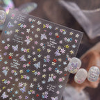 5D Vintage Floral Nail Stickers - Retro Oil Painting Decals