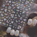 5D Vintage Floral Nail Stickers - Retro Oil Painting Decals