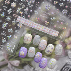 5D Vintage Floral Nail Stickers - Tulips & Quote Decals 5592