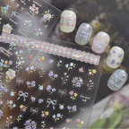 5D Vintage Floral Nail Stickers - Tulips & Quote Decals 5592