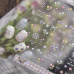 5D Vintage Floral Nail Stickers - Tulips & Quote Decals 5592