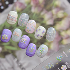 5D Vintage Floral Nail Stickers - Tulips & Quote Decals 5592