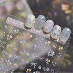 5D Vintage Floral Nail Stickers - Tulips & Quote Decals 5592