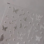5D White Butterfly Nail Art Stickers Adhesive Butterfly Sticker Decals TS3492