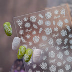 5D White Daisy Flower Nail Stickers - Floral Coquette Decals 5706