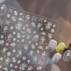 5D White Daisy Flower Nail Stickers - Floral Coquette Decals 5706