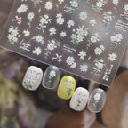 5D White Daisy Flower Nail Stickers - Floral Coquette Decals 5706