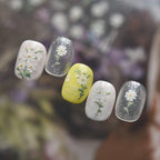 5D White Daisy Flower Nail Stickers - Floral Coquette Decals 5706