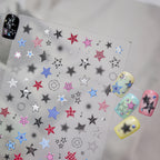 5D Y2K Grunge Star Nail Stickers - Edgy Punk Skull & Music Art Decals