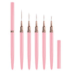 5pcs Nail Art Liner Brushes Sizes 6/9/11/15/25mm