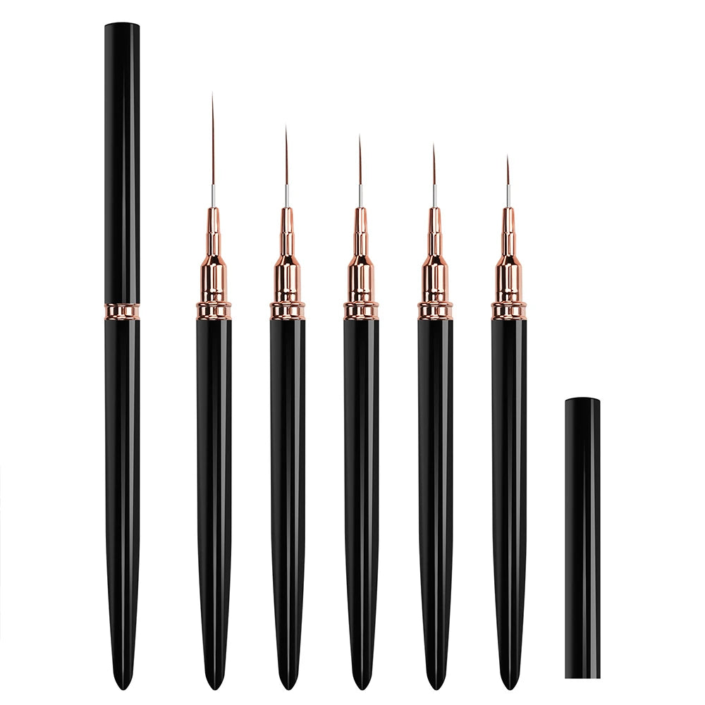 5pcs Nail Art Liner Brushes Sizes 6/9/11/15/25mm