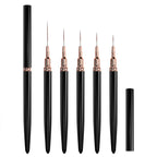 5pcs Nail Art Liner Brushes Sizes 6/9/11/15/25mm