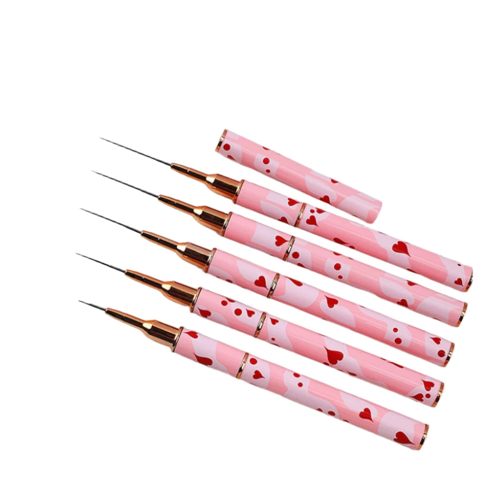 5Pcs Dual-Ended Nail Art Liner Brush Set - 10 Sizes (7mm-32mm)