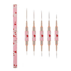 5Pcs Dual-Ended Nail Art Liner Brush Set - 10 Sizes (7mm-32mm)