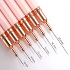 6pcs Ombre Pink Nail Art Liner Brushes Sizes 6/9/12/15/18/25mm