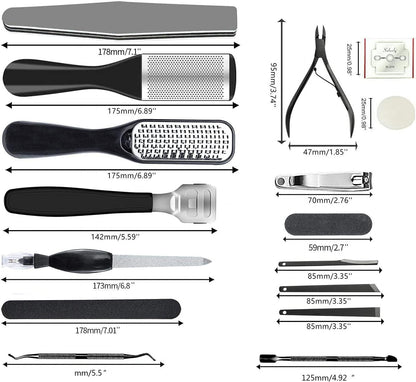 36 in 1 Pedicure Kit – Professional Foot Care Set with Rasp & Dead Skin Remover