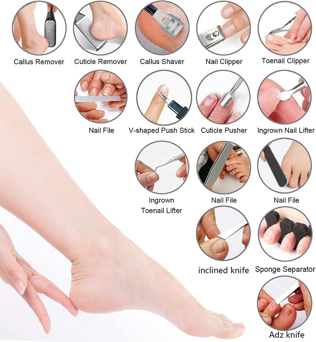 36 in 1 Pedicure Kit – Professional Foot Care Set with Rasp & Dead Skin Remover